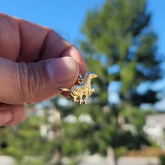 10K, 14K or 18K Gold Zebra Pendant