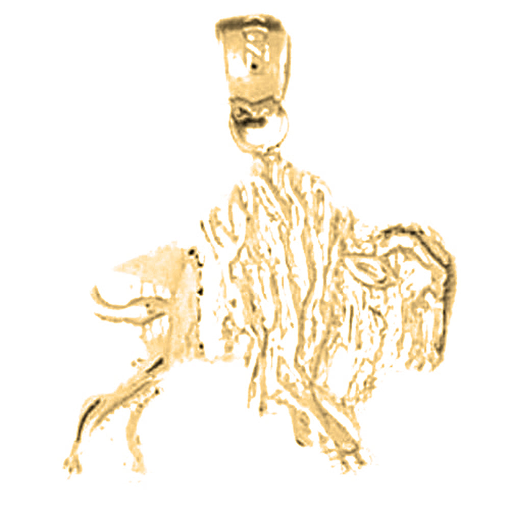 14K or 18K Gold Bison Pendant