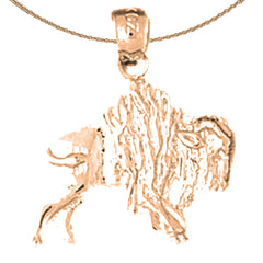 14K or 18K Gold Bison Pendant