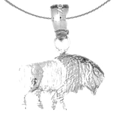 14K or 18K Gold Bison Pendant