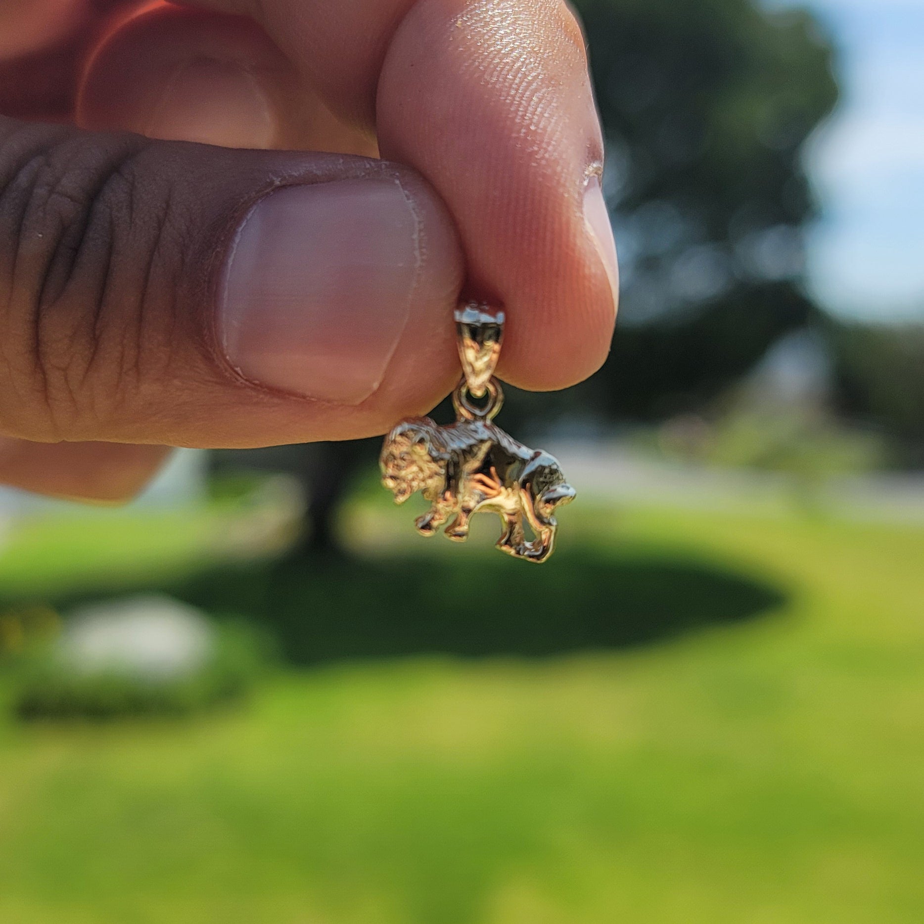 14K or 18K Gold Bison Pendant