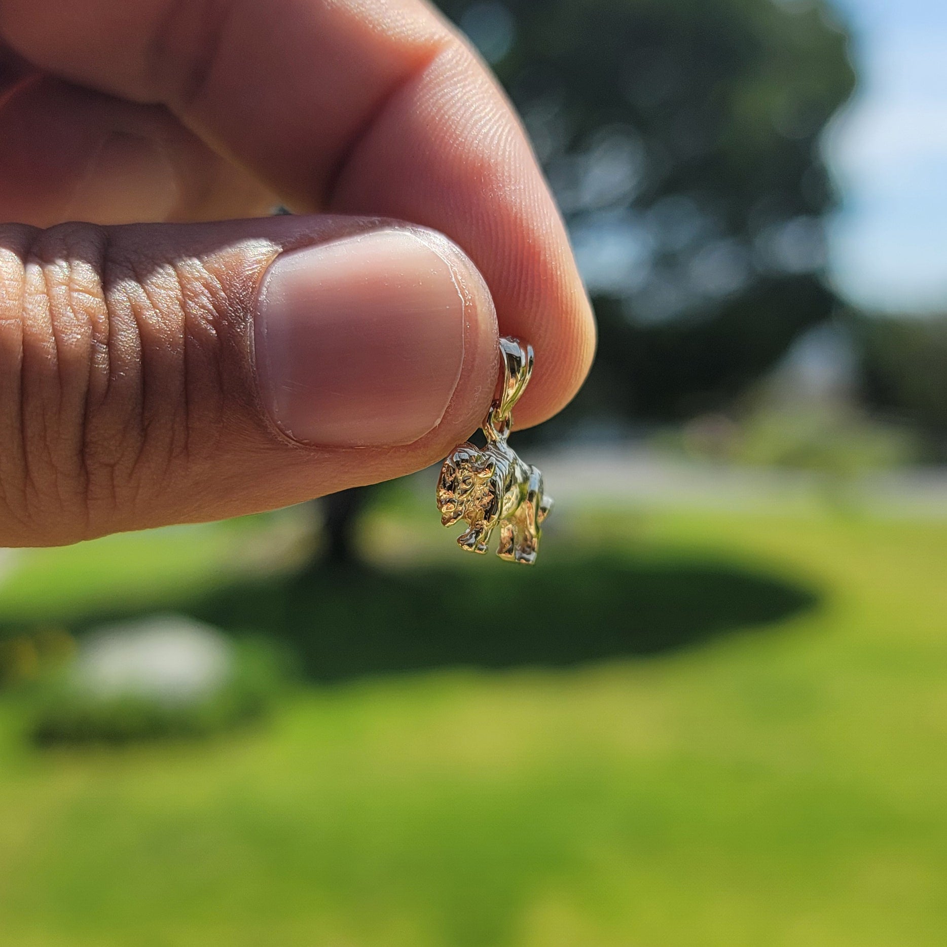 14K or 18K Gold Bison Pendant