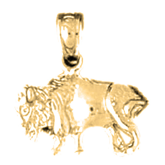 14K or 18K Gold Bison Pendant