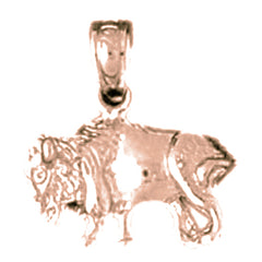 14K or 18K Gold Bison Pendant