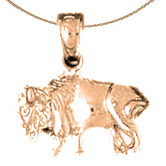 14K or 18K Gold Bison Pendant