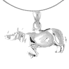 10K, 14K or 18K Gold Rhinoceros Pendant