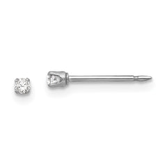 Inverness 18K White Gold Gold 2mm CZ Earrings