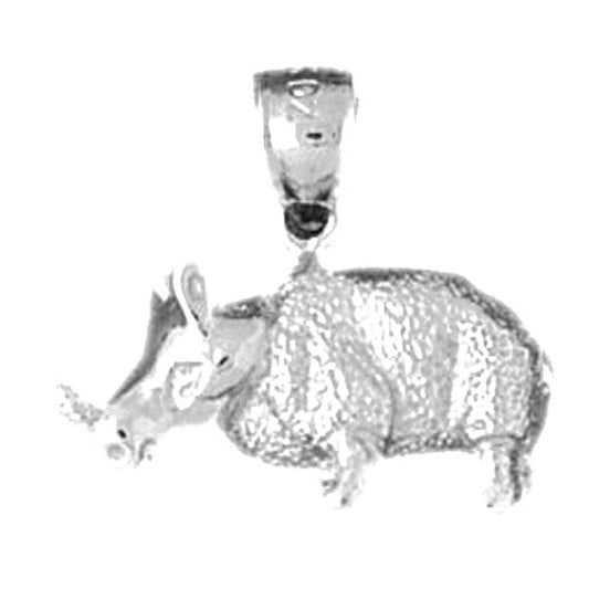 10K, 14K or 18K Gold Rhinoceros Pendant