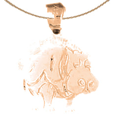 Colgante de hipopótamo de oro de 14 quilates o 18 quilates