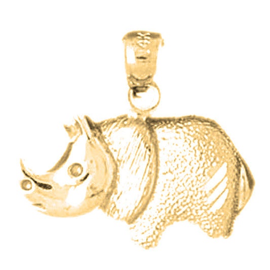 14K or 18K Gold Hippopotamus Pendant