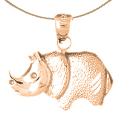 14K or 18K Gold Hippopotamus Pendant