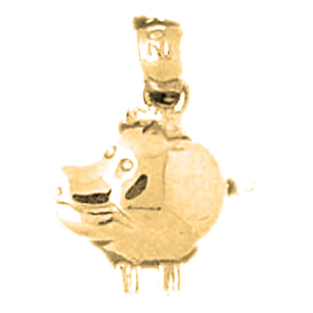 14K or 18K Gold Hippopotamus Pendant