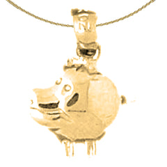 14K or 18K Gold Hippopotamus Pendant