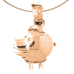 14K or 18K Gold Hippopotamus Pendant