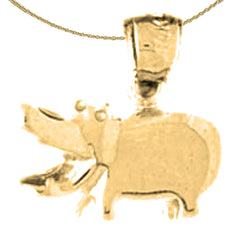 14K or 18K Gold Hippopotamus Pendant