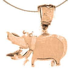 14K or 18K Gold Hippopotamus Pendant