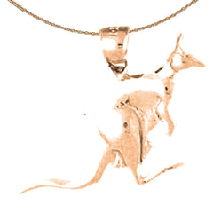 10K, 14K or 18K Gold Kangaroo Pendant