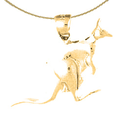 10K, 14K or 18K Gold Kangaroo Pendant