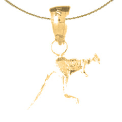 14K or 18K Gold 3D Kangaroo Pendant