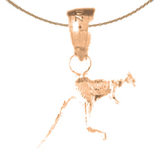 14K or 18K Gold 3D Kangaroo Pendant