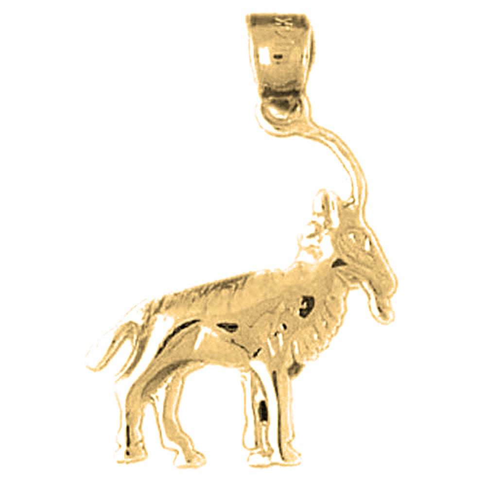 14K or 18K Gold Goat Pendant