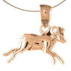 14K or 18K Gold Goat Pendant