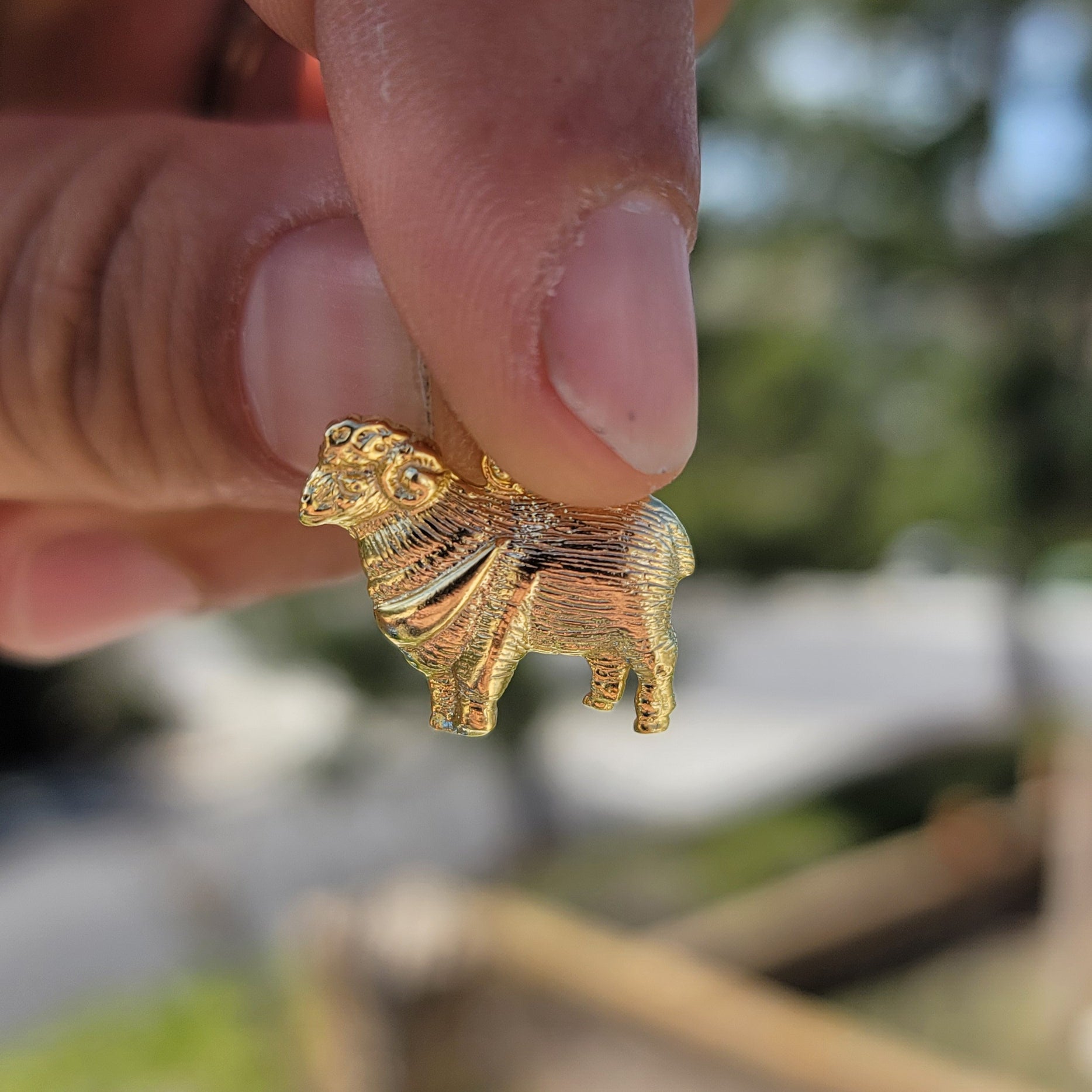 10K, 14K or 18K Gold Sheep Pendant