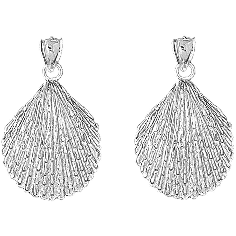 Sterling Silver 37mm Shell Earrings