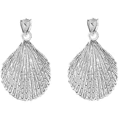 Sterling Silver 37mm Shell Earrings