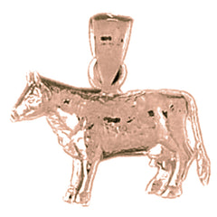 14K or 18K Gold Cow Pendant