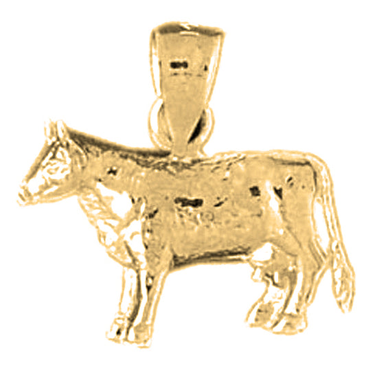 14K or 18K Gold Cow Pendant