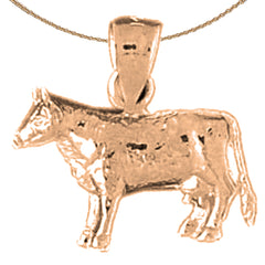 14K or 18K Gold Cow Pendant