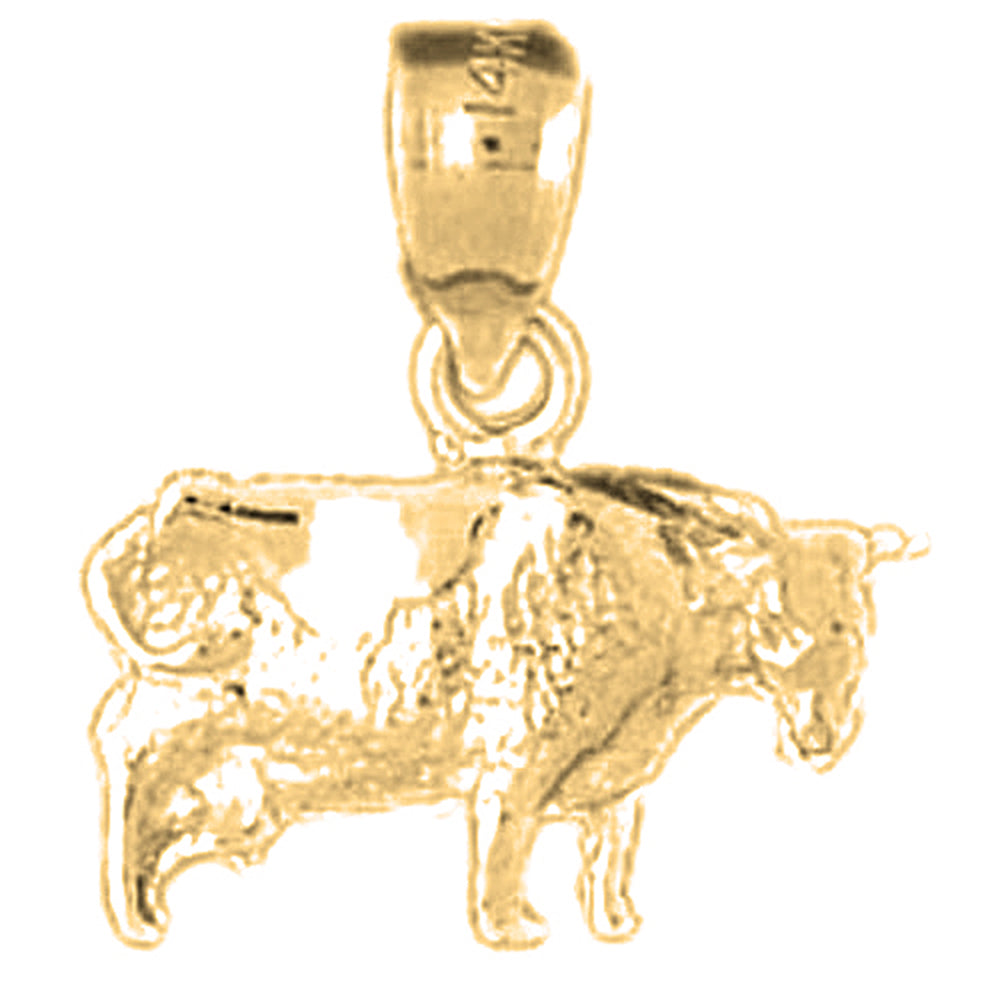 14K or 18K Gold Cow Pendant