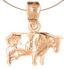 14K or 18K Gold Cow Pendant