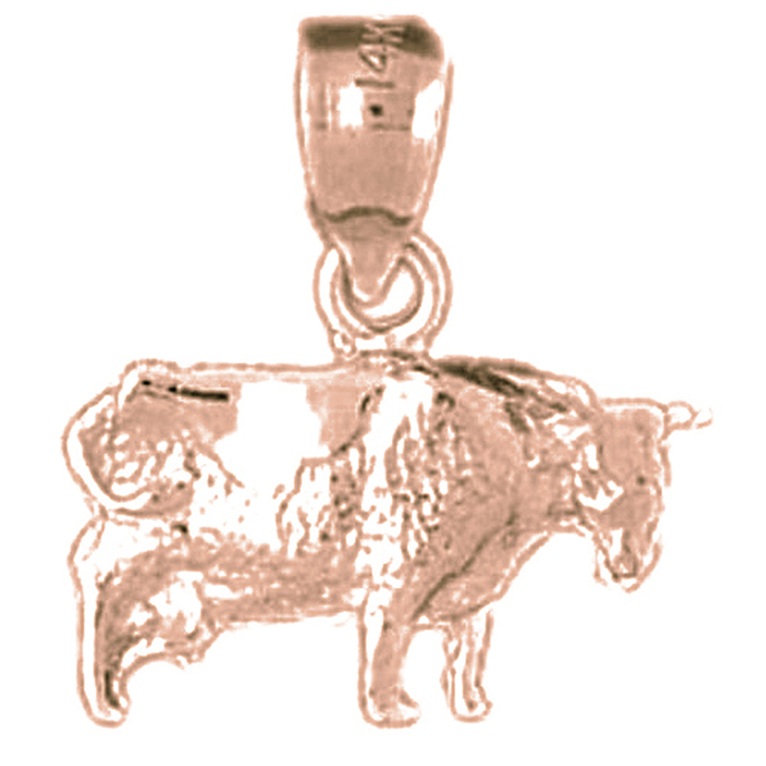 14K or 18K Gold Cow Pendant