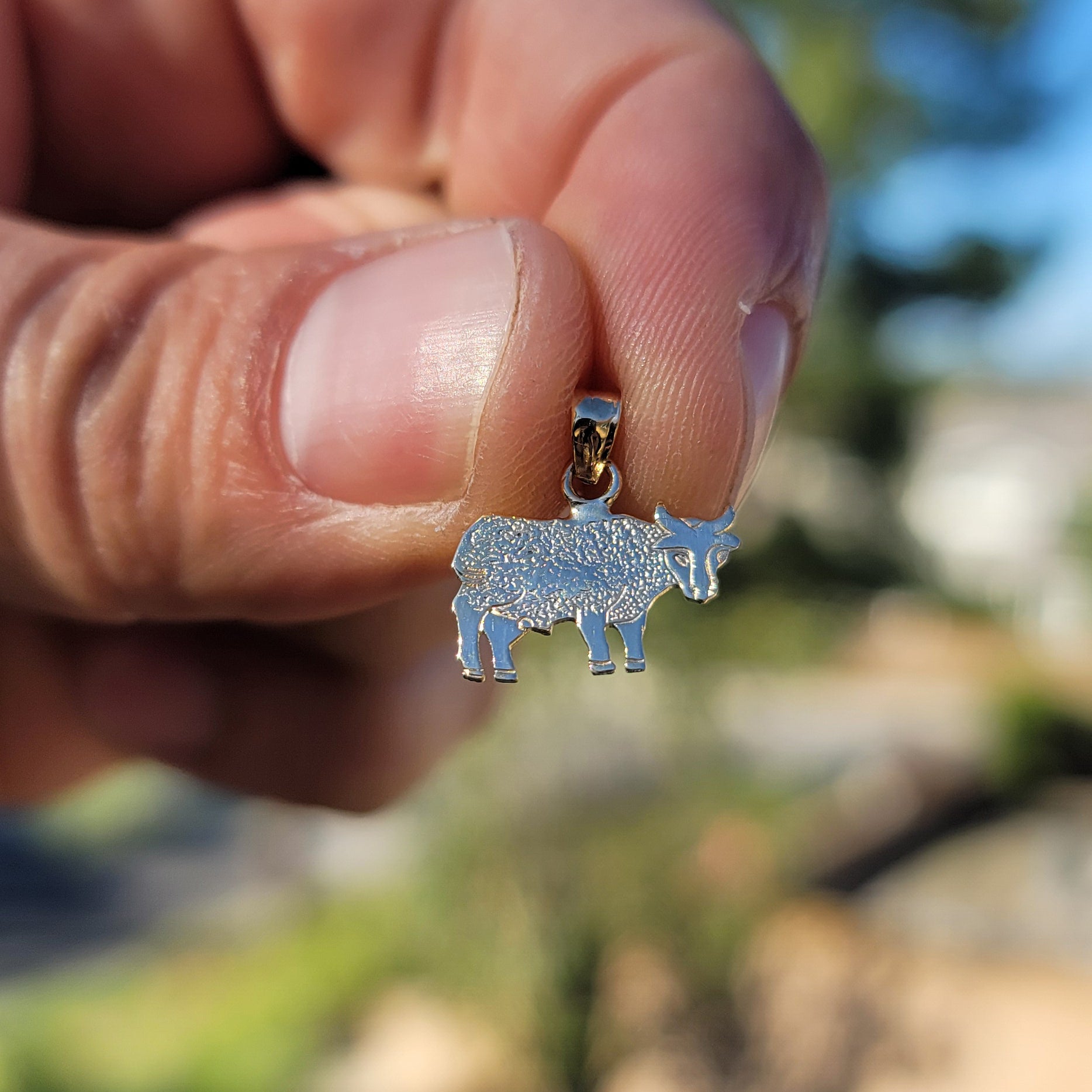 14K or 18K Gold Cow Pendant