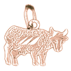 14K or 18K Gold Cow Pendant