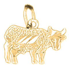 14K or 18K Gold Cow Pendant