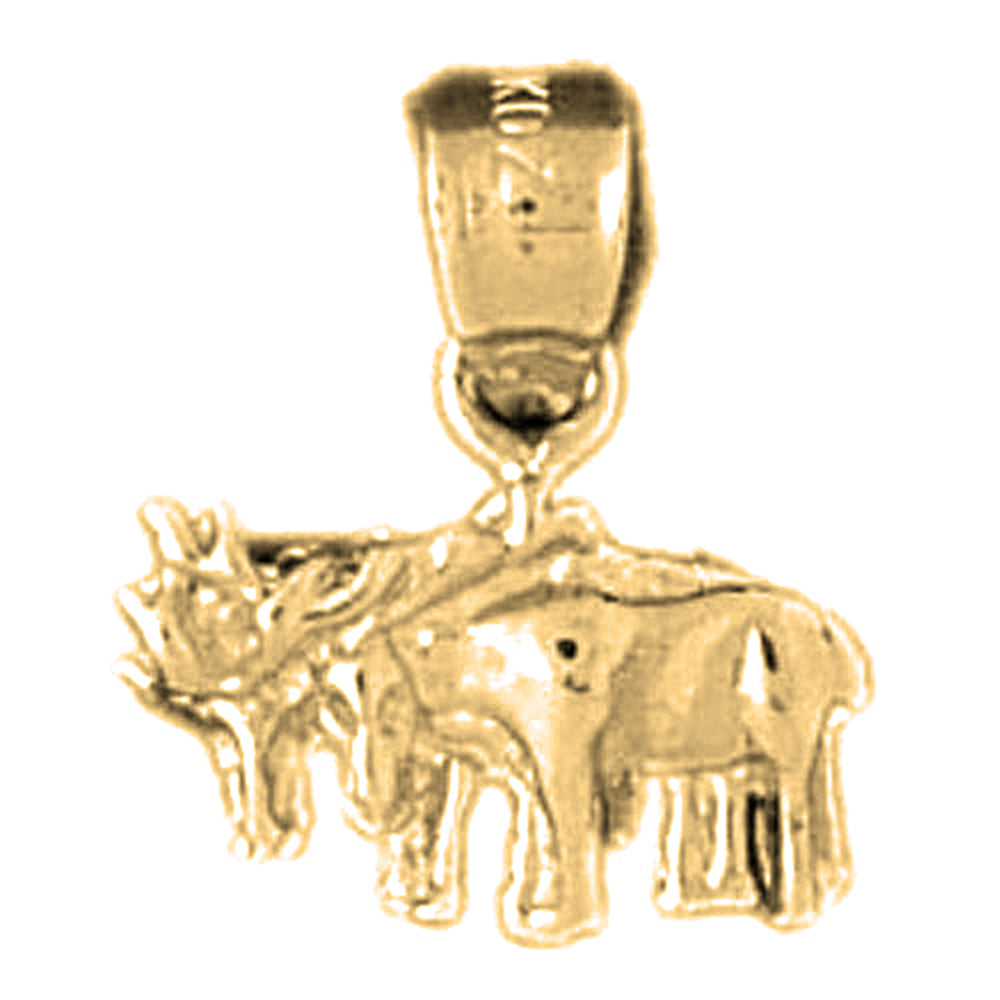 14K or 18K Gold Cow Pendant