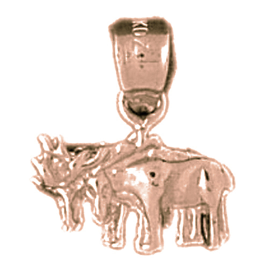 14K or 18K Gold Cow Pendant