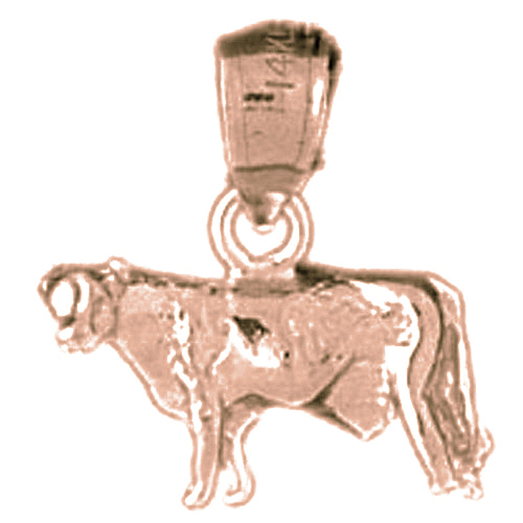 14K or 18K Gold Cow Pendant