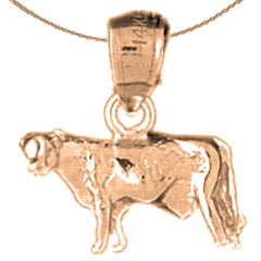 14K or 18K Gold Cow Pendant