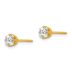 Inverness 14K Yellow Gold 5mm Sq. Princess CZ Post Earrings