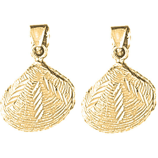 Yellow Gold-plated Silver 22mm Shell Earrings