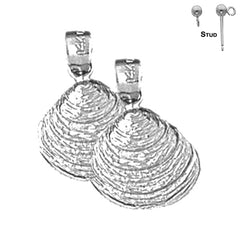Sterling Silver 18mm Shell Earrings (White or Yellow Gold Plated)