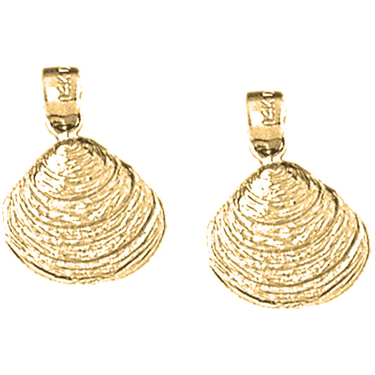 Yellow Gold-plated Silver 18mm Shell Earrings