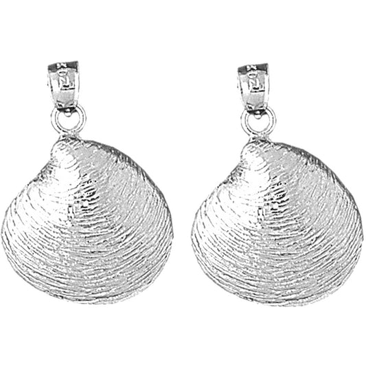 Sterling Silver 28mm Shell Earrings