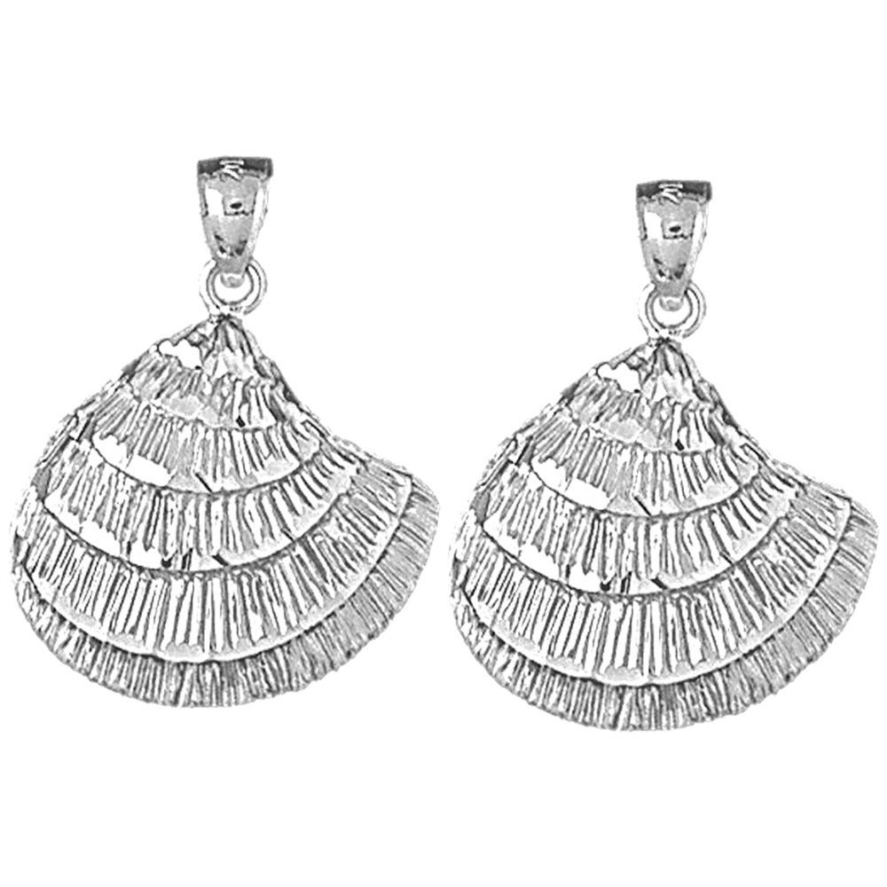 Sterling Silver 28mm Shell Earrings