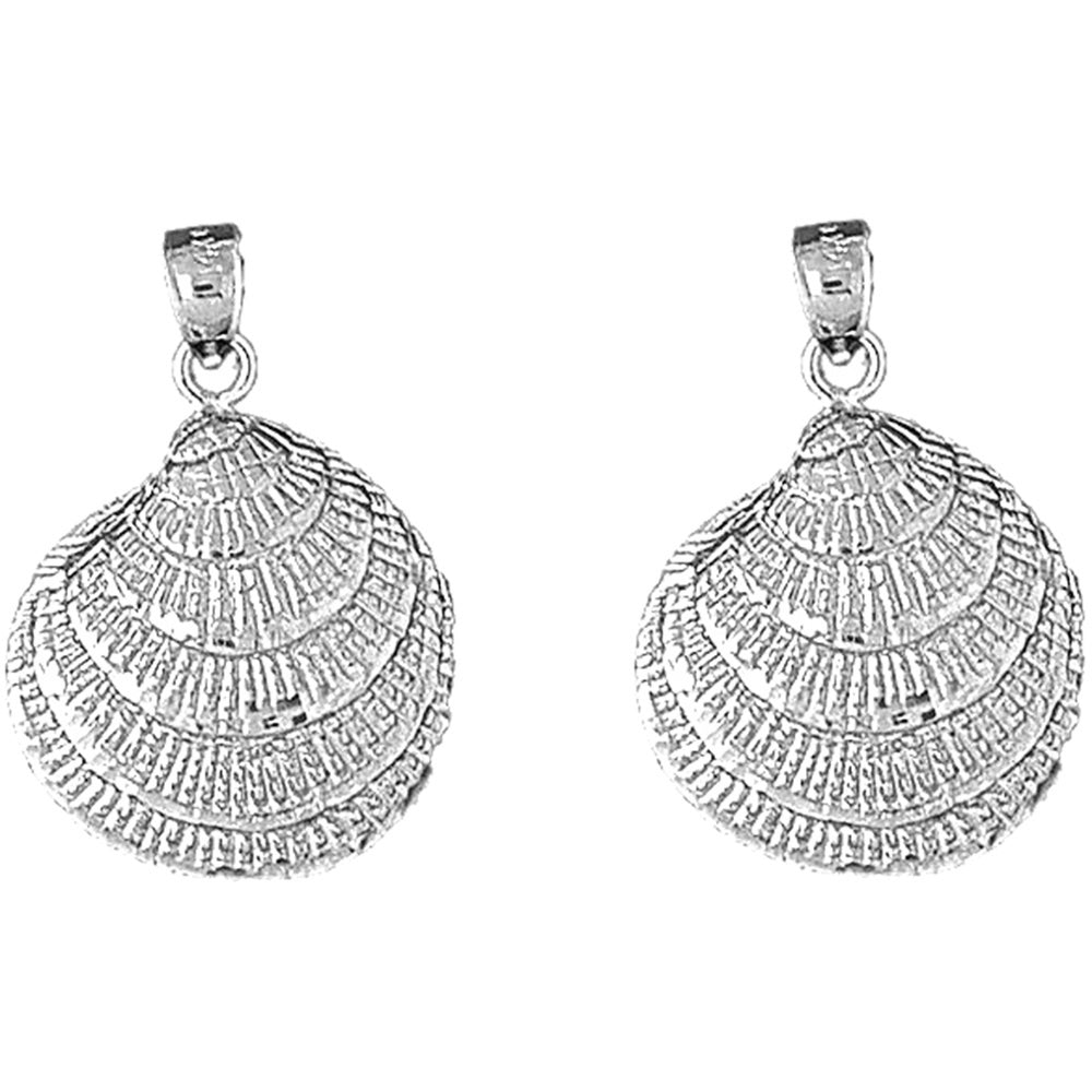 Sterling Silver 31mm Shell Earrings