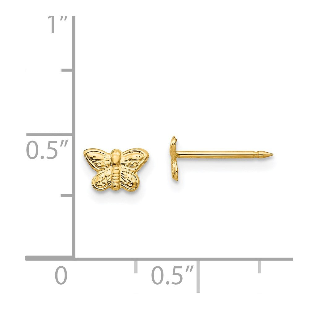 Inverness 14K Yellow Gold 7mm Butterfly Earrings